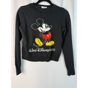 Disney‎ Classic Mickey Mouse Walt Disney World Graphic Knit Sweater Youth Large